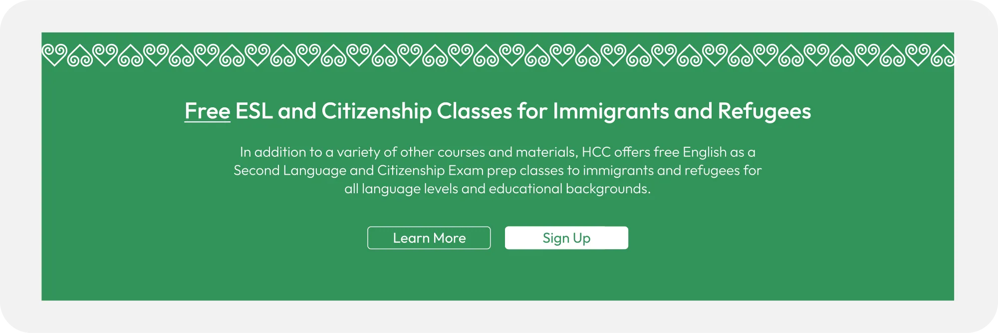 Hero for ESL and citizenship programs