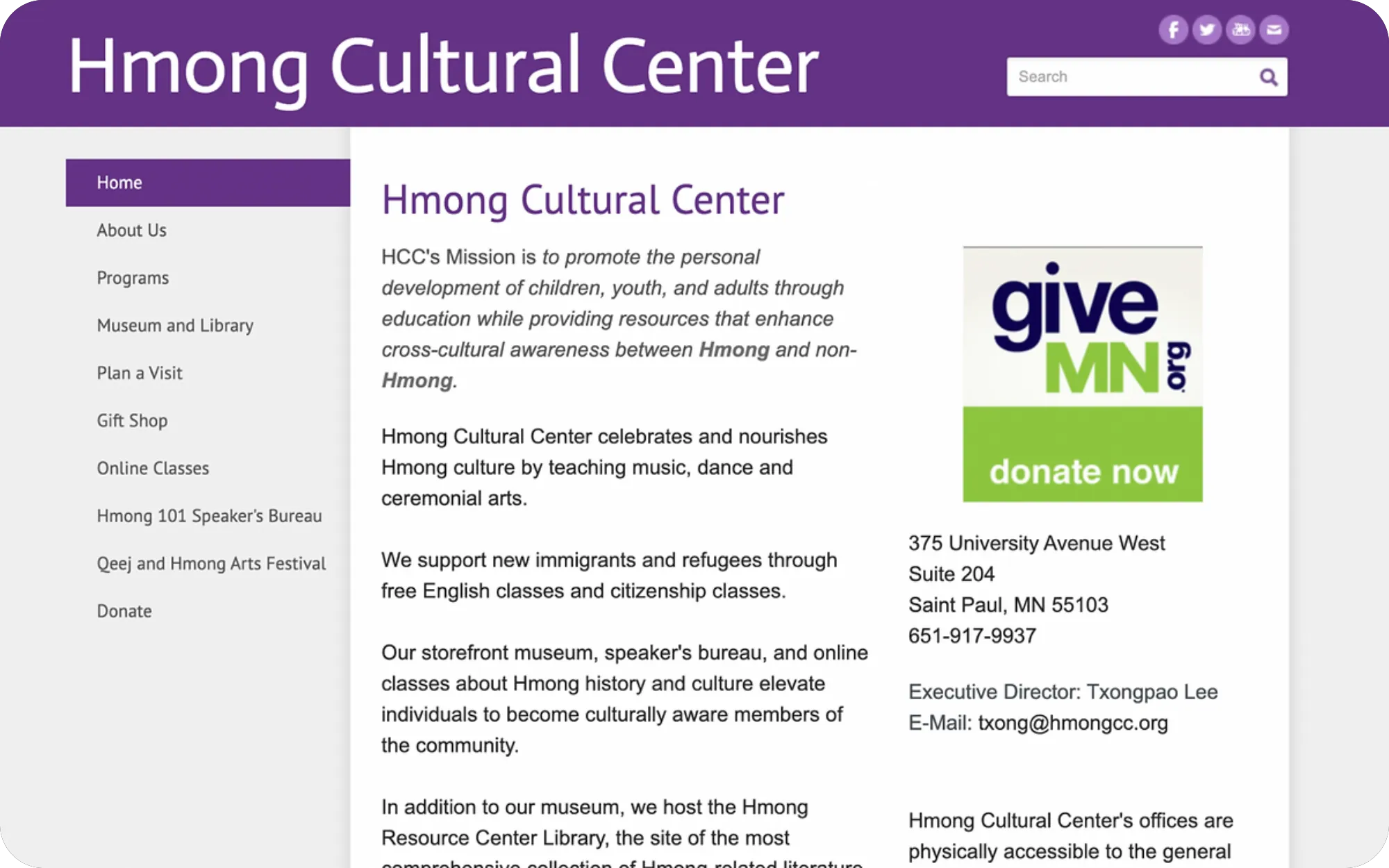 The original Hmong Cultural Center site