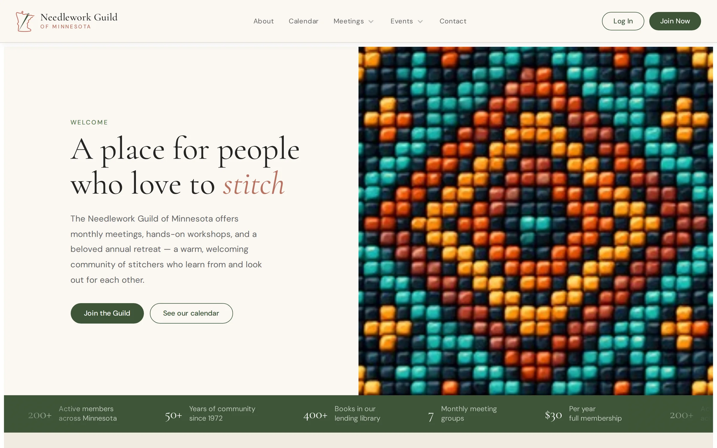 The new homepage on desktop